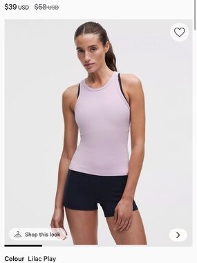 lululemon athletica Lilac Play align race back tank Top